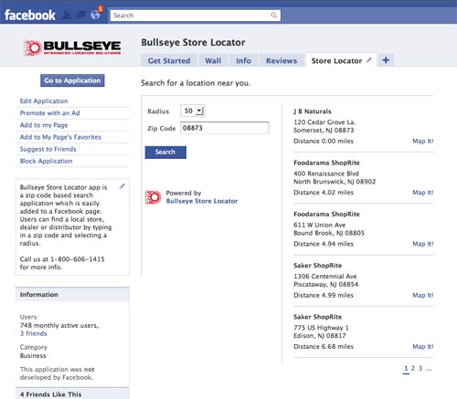 Store Locator App For Facebook