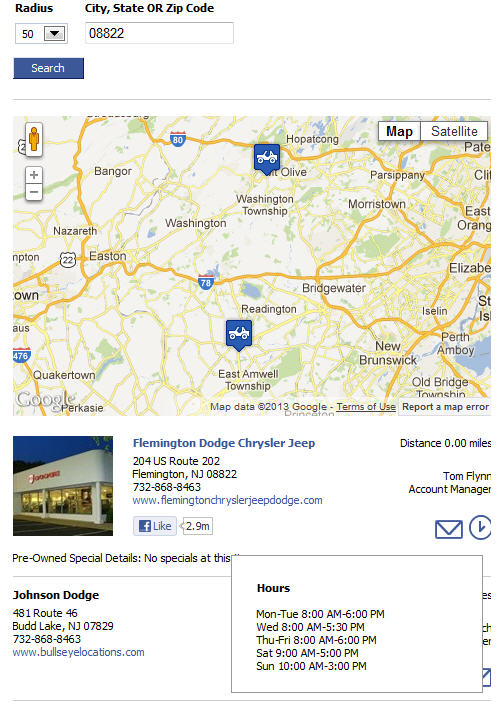 facebook store locator screenshot