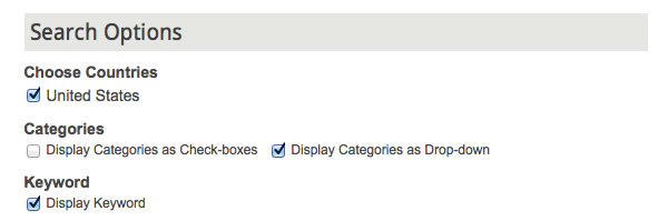 category drop-down filter