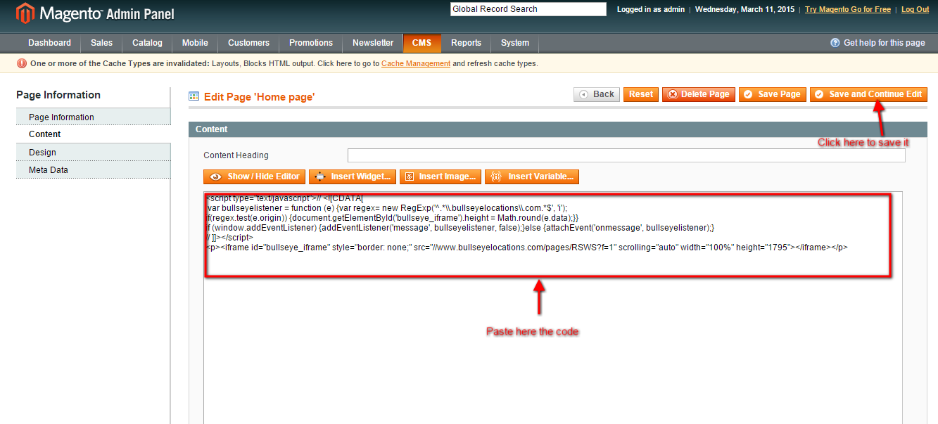 Store locator in magento screen