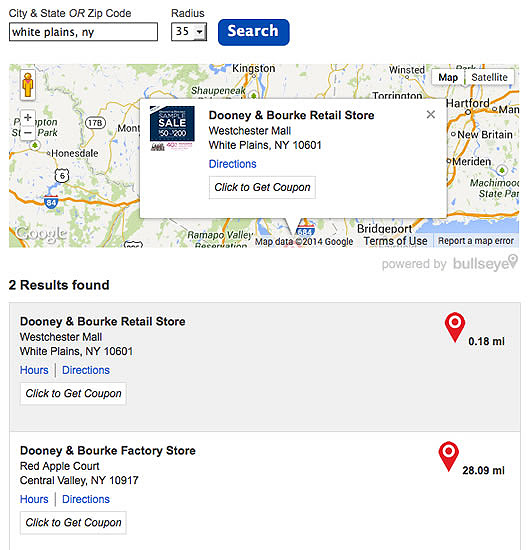 Dooney and Bourke store locator