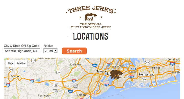 Three Jerks Jerky Store Locator