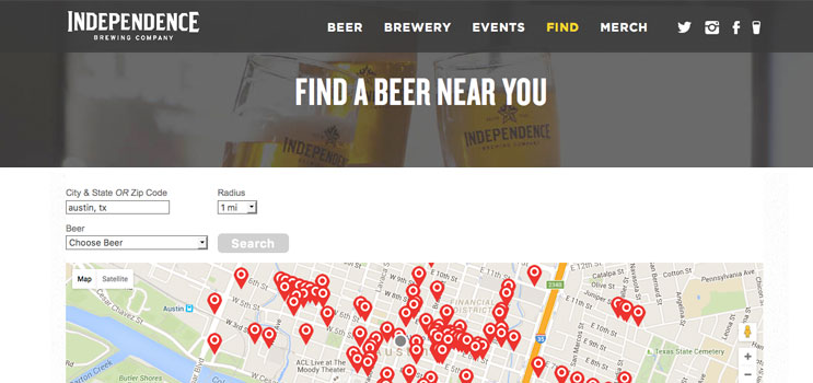 Independence Brewing Craft Beverage Store Locator