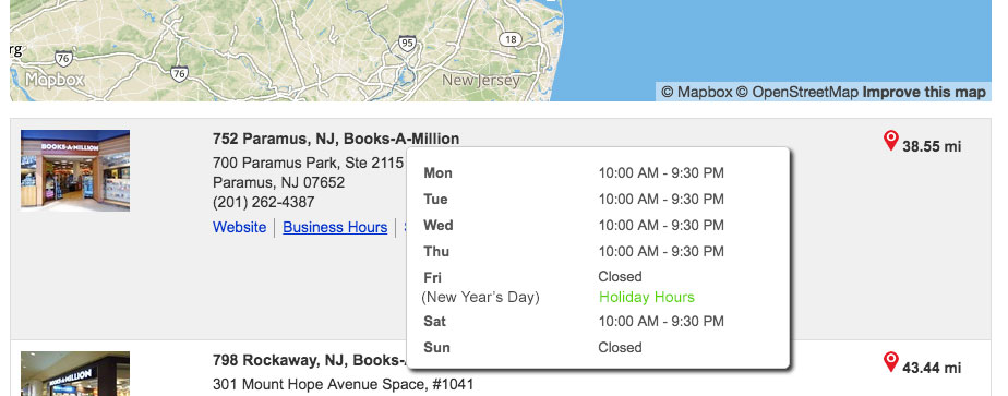 holiday hours